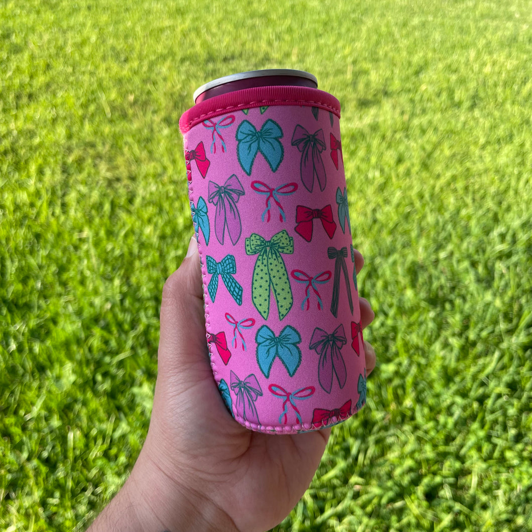 Colorful Bows Tall Can Sleeve