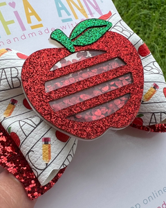 Back to Schoo Apple 4" Hair bow