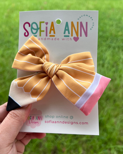 Pencil fabric bow