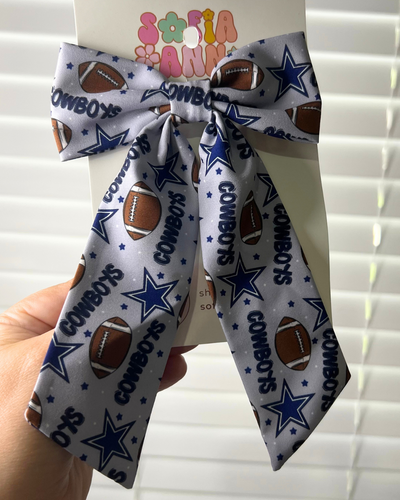 Cowboys Fabric Bow-Ann Style