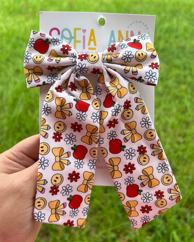 Happy School Days Fabric Bow