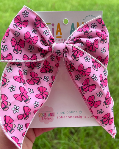 Pink Coquette Pencil Fabric bow