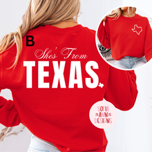 Load image into Gallery viewer, She's from Texas Long Sleeve Tshirt