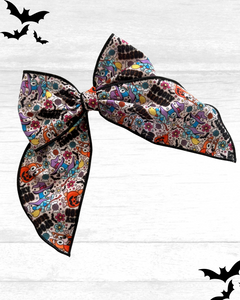 Blue Heeler Spooky Season Fabric Bow