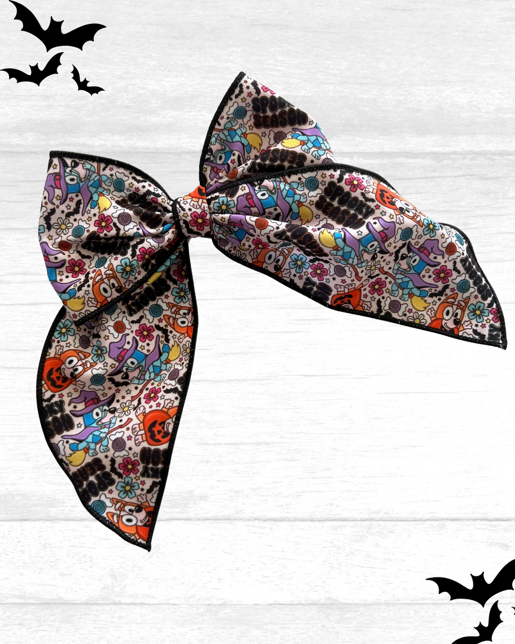 Blue Heeler Spooky Season Fabric Bow