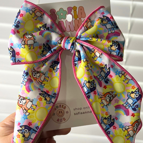 Bluey & Bingo Sunny Day Fabric Bow