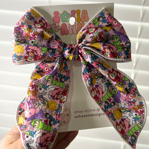 80s Character Mashup Fabric Bow