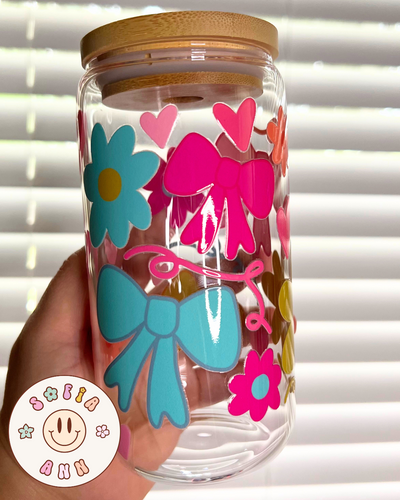 Coquette Bows Glass Tumbler