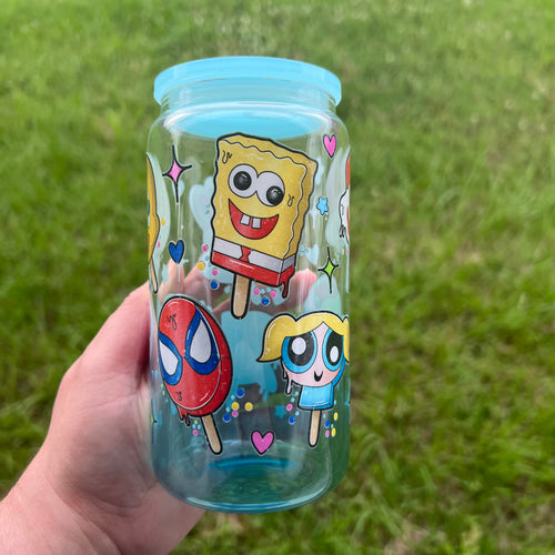 Cartoon Popsicle Glass Tumbler