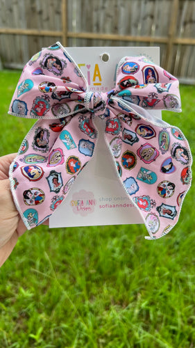 Princess Portrait Fabric Bow