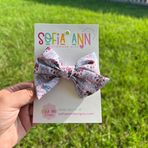 Mickey Minnie fabric bow
