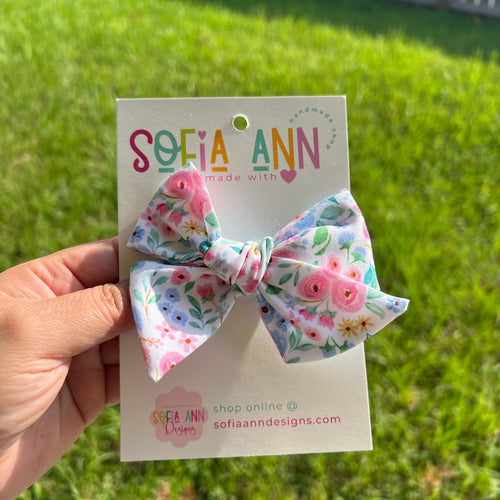Floral fabric bow