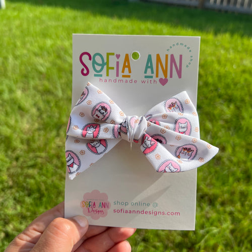 Kitten Portraits fabric bow