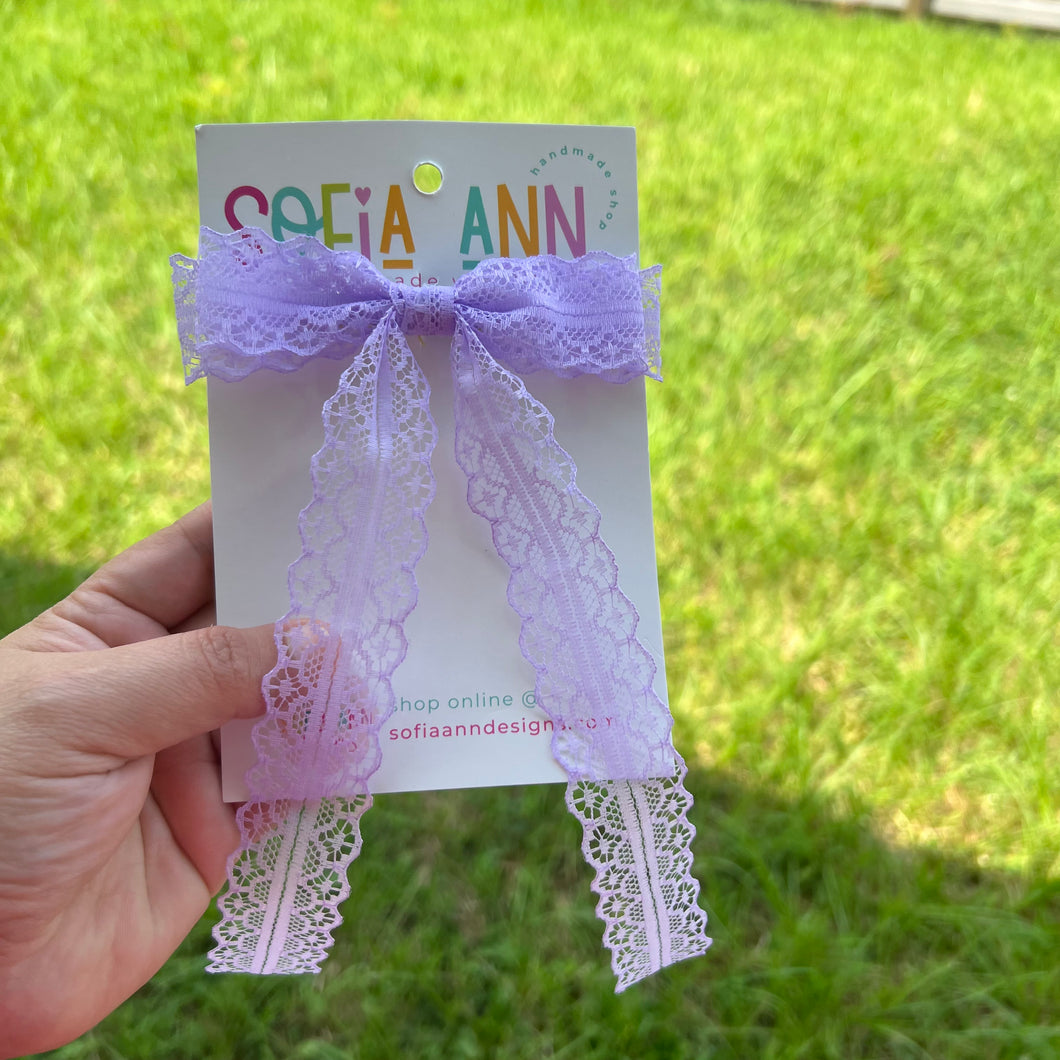Lilac Lace Bow